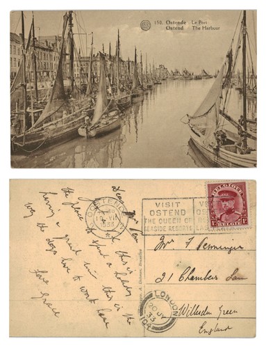 Vintage postcard ostend - vintage,