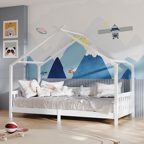 3ft pine wooden white kids - white,