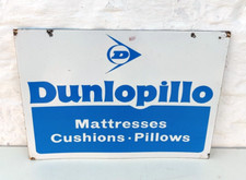 Vintage Dunlop Dunlopillo Matelas Coussin Oreiller Recto-Verso Émail Signe EB416