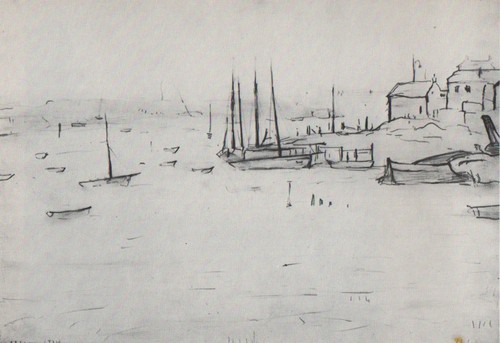 Lowry pencil drawing rhyl - pencil,