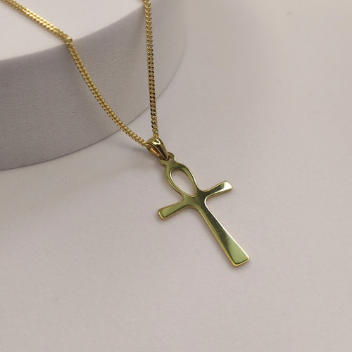 Gold sterling silver ankh - silver,