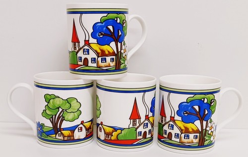Village art deco mugs set - art,