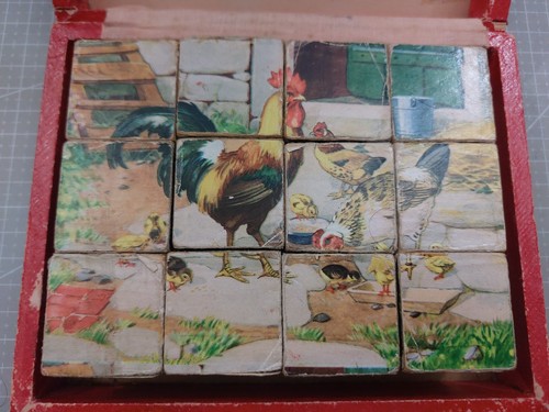 Antique wooden picture blocks - antique,