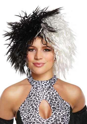 Cruella black white wig - black, &