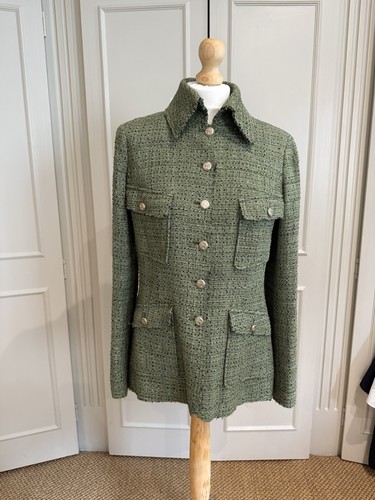 Chanel tweed olive green - olive,