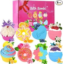 Bath Bombs Lanwexy Bath Set Women Organic Natural Handmade Aroma Gift Box UK