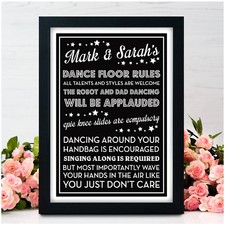 Wedding Dance Floor Rules Sign PERSONALISED Rules of the Dancefloor Band DJ Sign