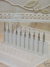 10 x Micro PCB CNC Carbide cutter drill drills bits 0.25mm to 1.15mm fits Dremel