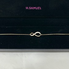 H. Smauel Gold Plated Sterling Silver Cubic Zirconia Infinity Bracelet