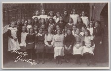 HASTINGS Sussex St Marys School Group I Girls RP Postcard c1915