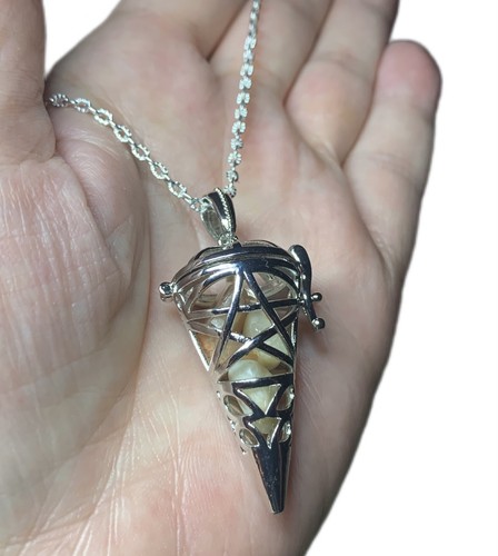 Pentagram cage locket necklace - cage,