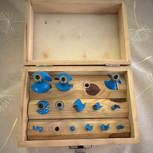12pc blue silver metal router - blue/silver,