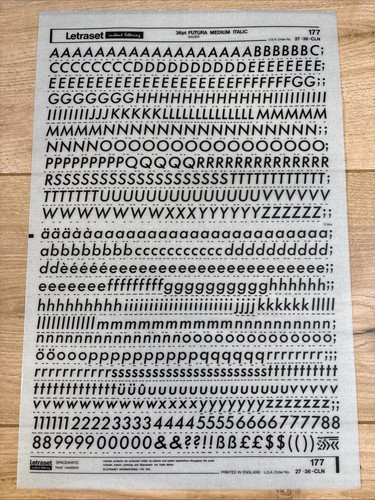 Letraset rub transfer - letraset,