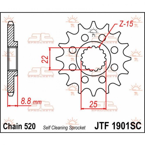 Jtf1901 13sc steel - sprocket, jt