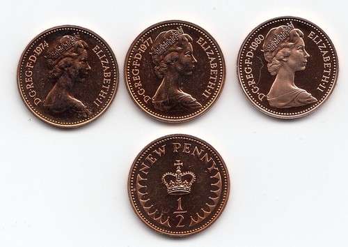 Proof decimal half pennies - proof,