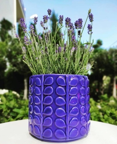 Ceramic flower pot - flower, cylinder
