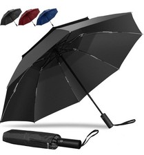 ☔ Premium Black Windproof Umbrella – 💨 Strong, Compact & Double-Vented Canopy