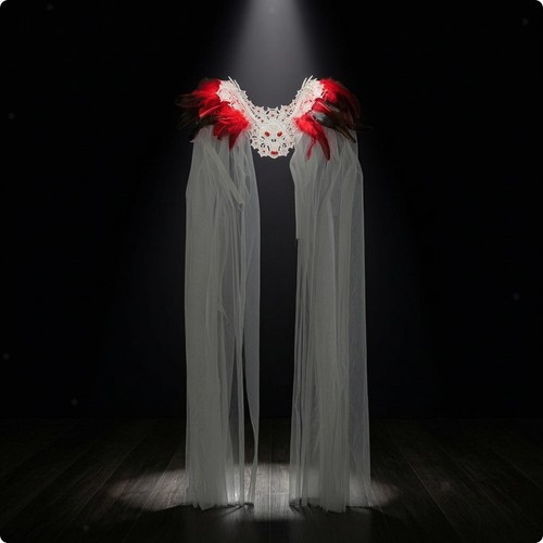 Shoulder cape with feathers - cape,