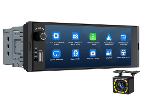 Ips 1din apple car - 6.28", play