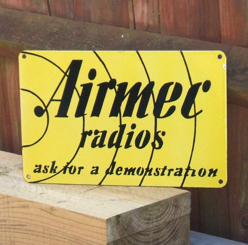 Enamel sign airmec radios ask - sign,