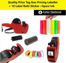 New Price Tag Gun Pricing Labeller + Label Rolls Sticker + Spare Ink Shop Retail
