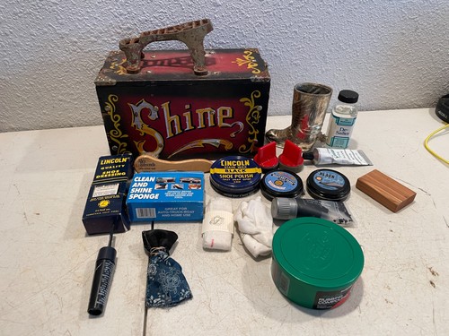 Shoe shine box - w/, polish