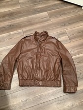 vintage schott leather jacket Moto Cafe Brown Med? See Measurements 