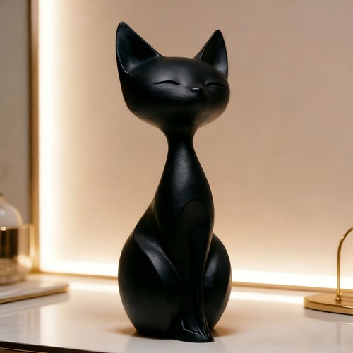 Elegant sitting cat resin - sitting,