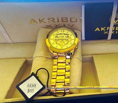 Akribos xxiv men gold tone - akribos, men's