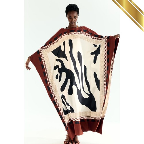 Loose fit printed kaftan - h&m,
