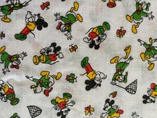 DISNEY FABRIC~Mickey Mouse~Donald Duck~CHASING BUTTERFLIES~Net~ALMOST 3 YDS~