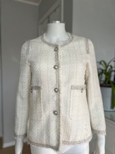 ZARA Tweed Boucle White Crea