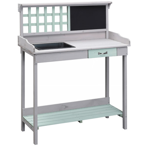 Outdoor wooden potting table - potting,