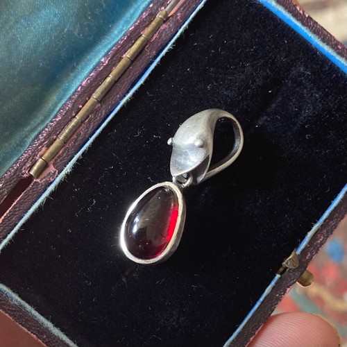Victorian silver snake pendant