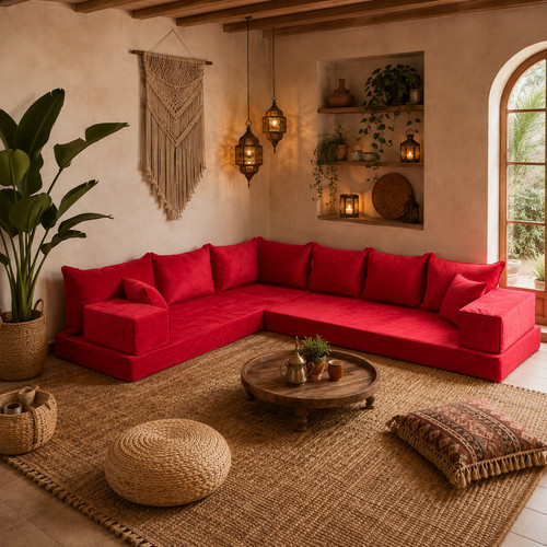 Handmade velvet corner - velvet, floor