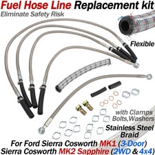 For Ford Sierra mk1 3Door Sapphire mk2 Cosworth 4x4/2wd Fuel Line Hose Kit Steel