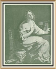 Wall Art Original by Artemisia Lomi c1905 Antique Print MARY MAGDALENE Praying