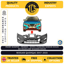 FITS NISSAN QASHQAI 2017-2021 FRONT BUMPER PRIMED WITH PARKING CERTIFIED NEW