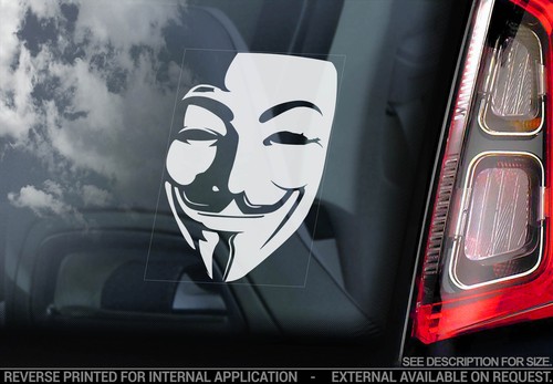 Anonymous mask car window - car,