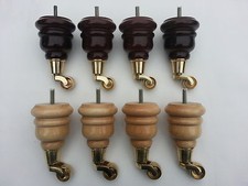 Set of new furniture / sofa / Chair wooden feet / legs. Chrome or brass castors