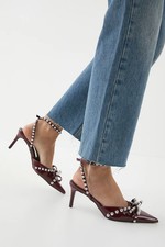 Misspap Wine Court Shoes Womens Occasion Heels