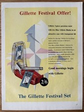 1951 Festival of Britain GILLETTE SET OFFER ADVERT Razor Blade Vintage Ad