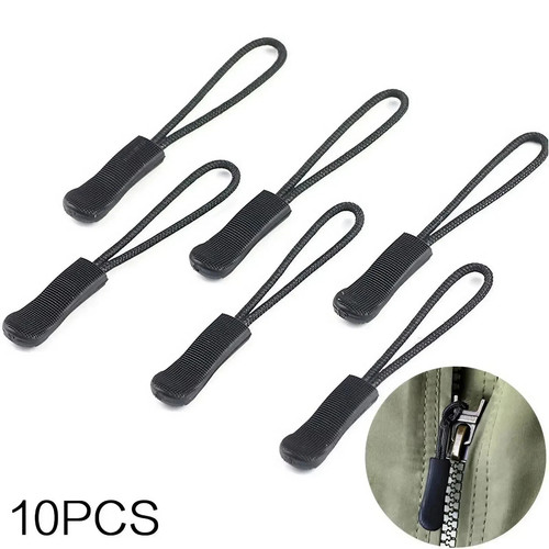 Black zip zipper - extender, cord