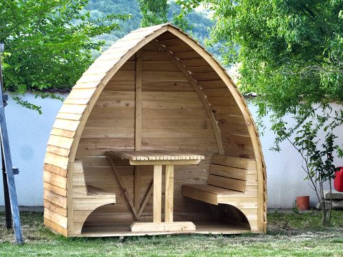 Acacia hardwood arched - hardwood,