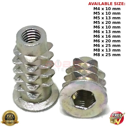 Wood insert nuts - m5,