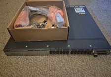 Cisco Catalyst WS-C3750X-24T-S 1GB L3 Managed 1U Switch + C3KX-NM-1G +Stack Cbls