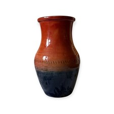 Moorcroft Orange & Blue Oxide Flambé Baluster Vase – 19 cm, c.1925–1935