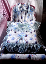 DOLLS PRAM SET SILVER CROSS