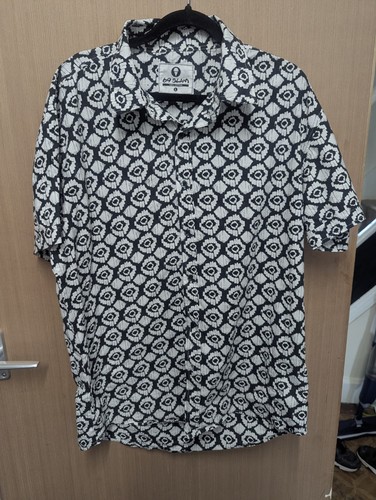Mens black and white shirt - black,