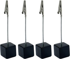 4Pcs Black Memo Clip Holders